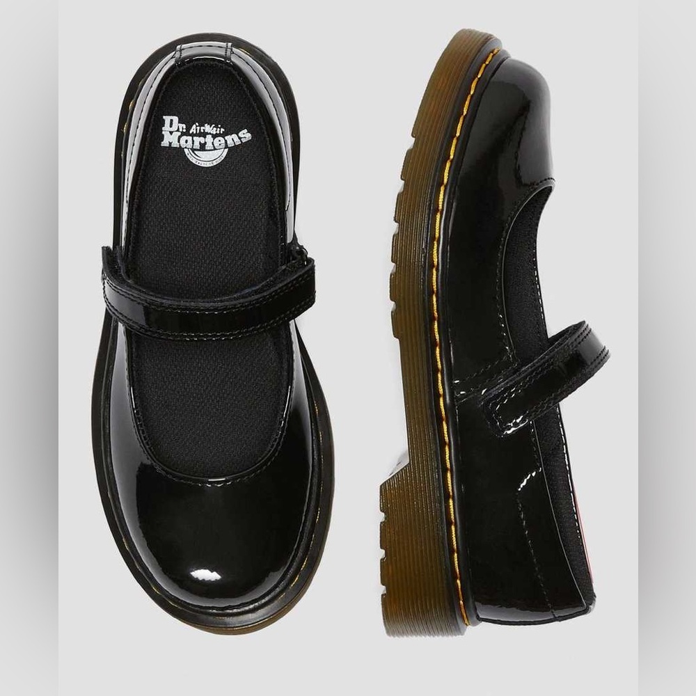 Doc Martens Maccy Mary Jane  Black Patent Strap Shoes Girls Youth Size 2